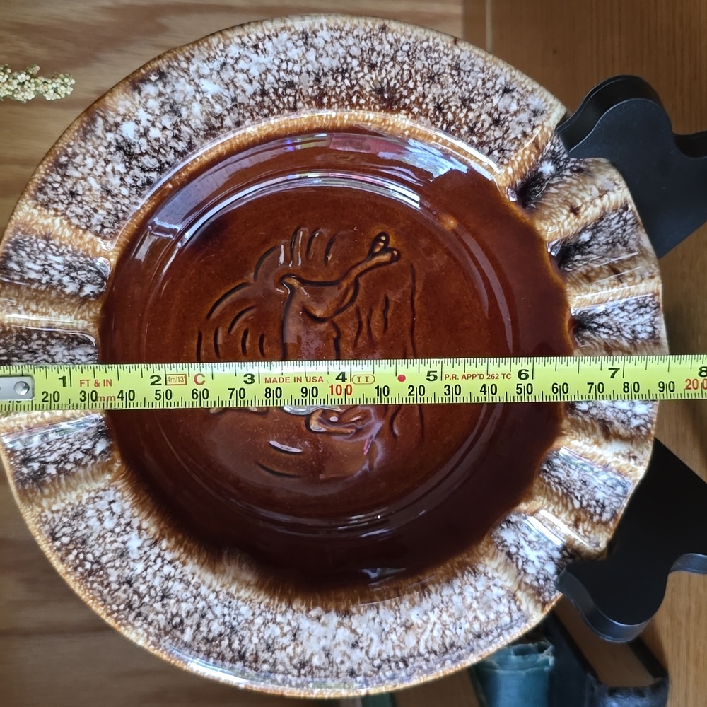 Hull USA Vintage Brown Drip Stag Ashtray Cottagecore Cabin Camp Mid Century - Picture 6 of 6